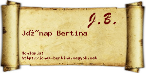 Jónap Bertina névjegykártya
